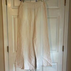 Linen blend white pants 🤍